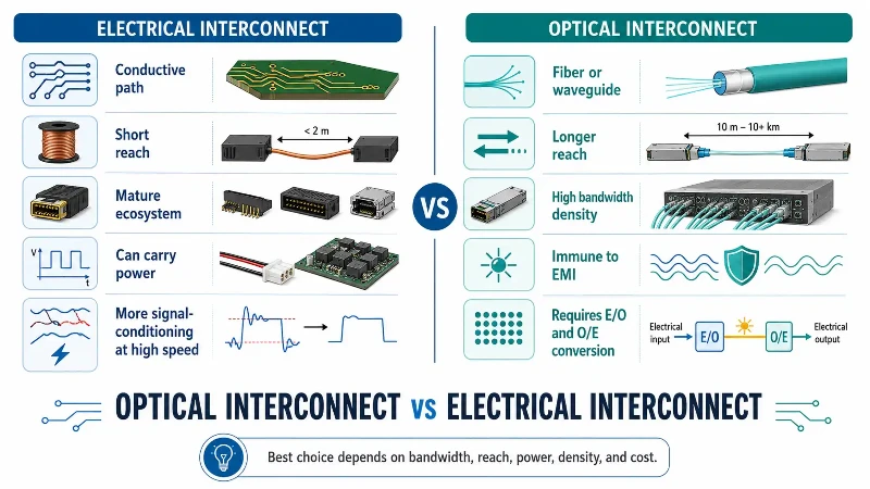 Optical vs electrical interconnect overview Optical vs electrical interconnect overview